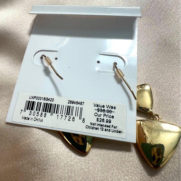 Ralph Lauren Turquoise & Gold Triangle Necklace & Earrings Set - Picture 5 of 6